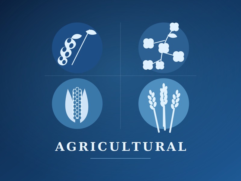 Agricultural commodities — soybean, cotton, corn, wheat