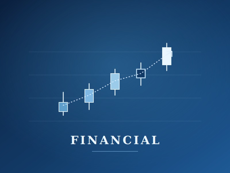 Financial — upward candlestick chart